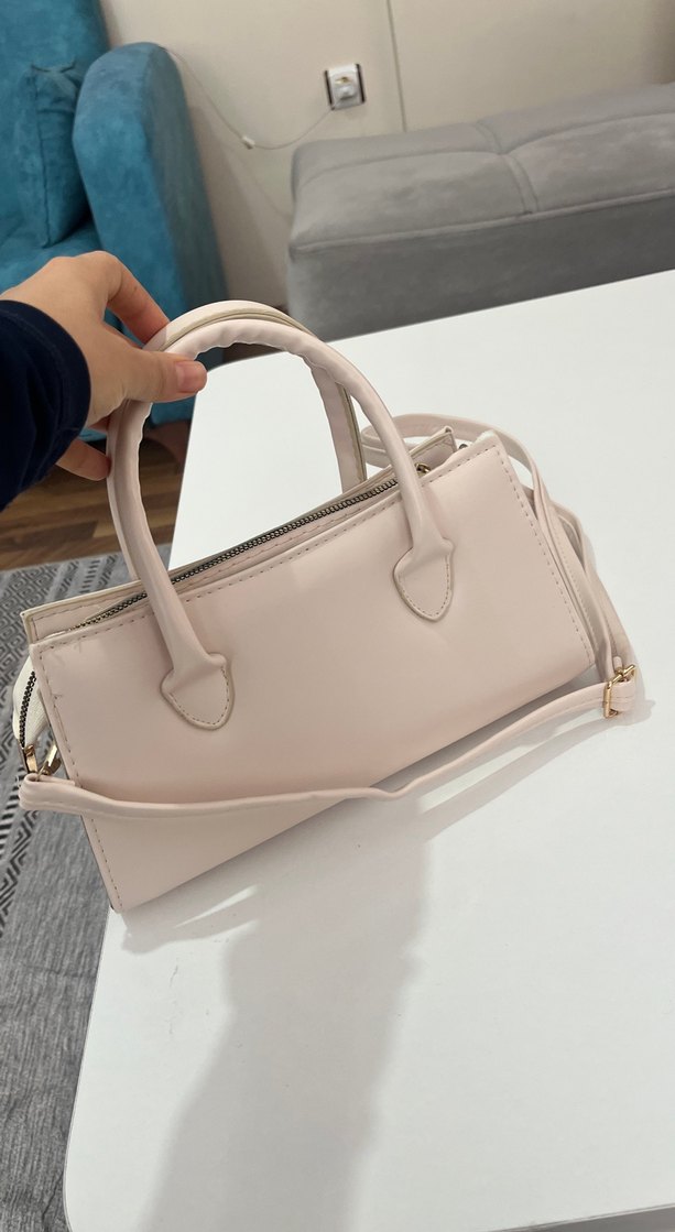 Zara krem Deri Kadın El Çantası - Görsel 2