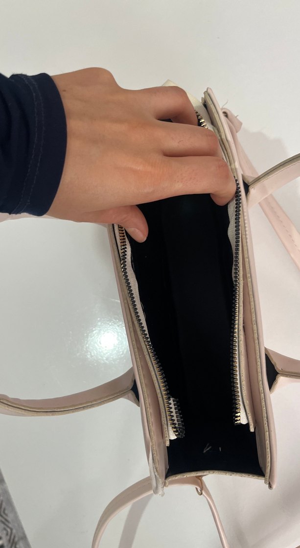 Zara krem Deri Kadın El Çantası - Görsel 3