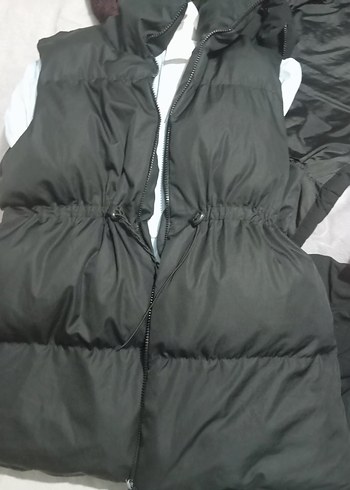 Gri Kadın Fermuarlı Şişme Yelek - Görsel 2