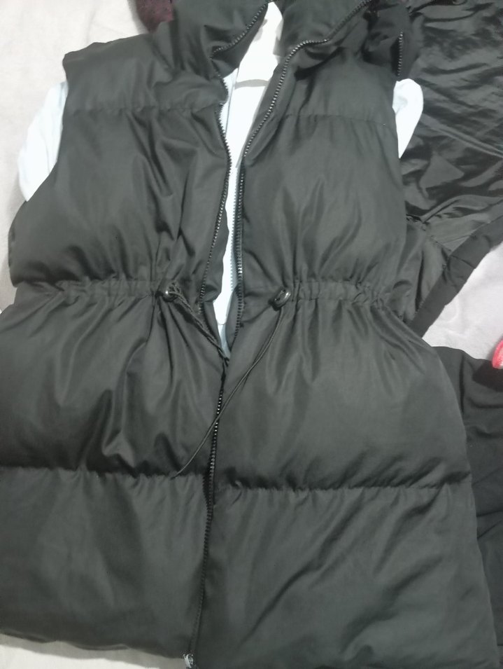 Gri Kadın Fermuarlı Şişme Yelek - Görsel 2