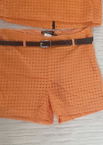 Turuncu Kemerli Kadın Mini Tulum - Görsel 2