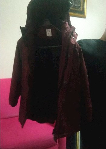 DeFacto Kahverengi Baskılı Pamuk Çocuk kürklü mont - Görsel 3