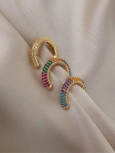 Beden çeşitli Renk Zirkon Taşlı Earcuff
