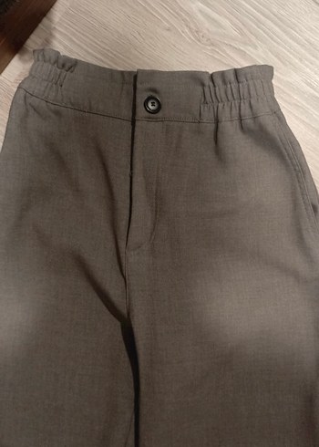Zara Gri Kadın Keten Kumaş Pantolon