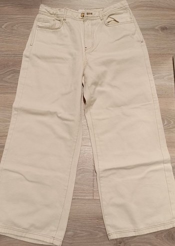 40 Beden Kadın Beyaz Denim Pantolon