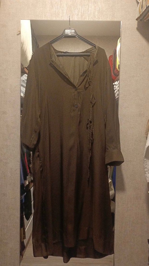 ZW Collection Kahverengi Kemerli Uzun Elbise - Görsel 2