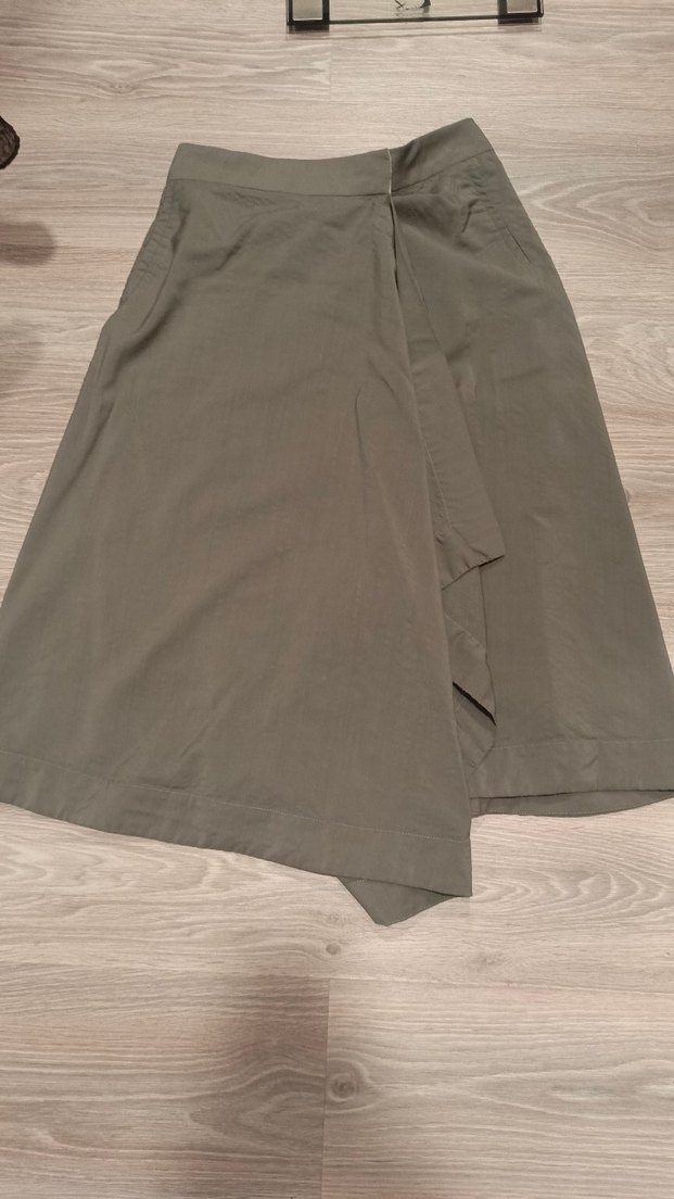 Gri Asimetrik Midi Etek - Görsel 2