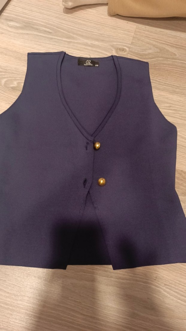 Lacivert Düğmeli yelek, 1 kez giyildi - Görsel 3