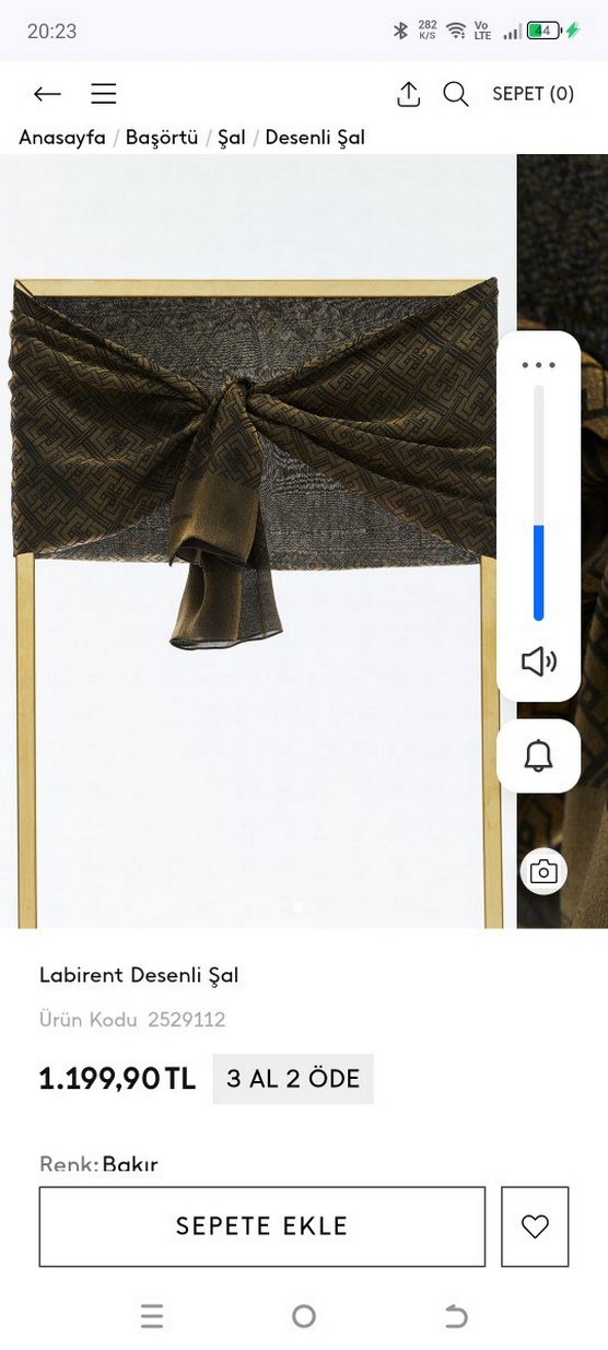 Altın Renkli Kadın Şal Drapeli Bohem - Görsel 3