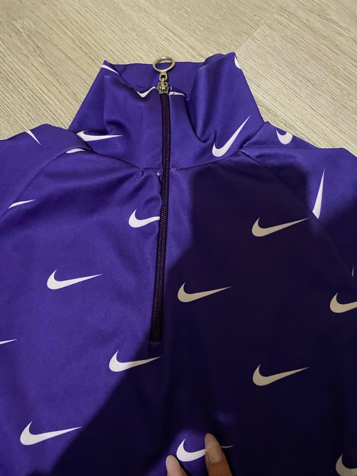 Mor Yüksek Yakalı Mini Elbise - Görsel 2