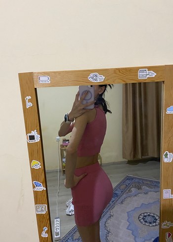 Kolsuz Koyu Pembe Kıyafet Takımı - Görsel 2