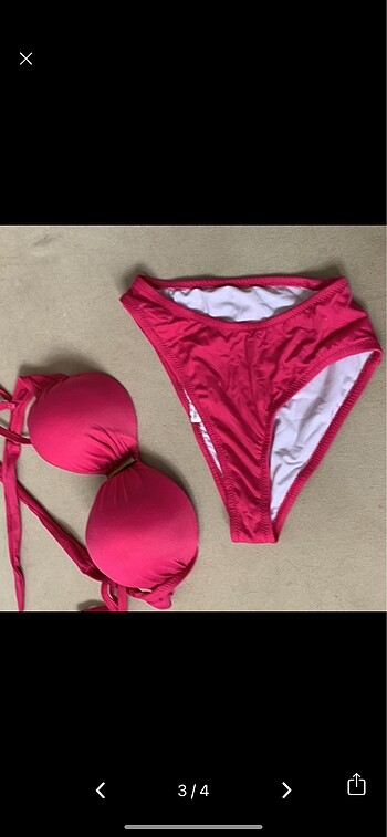 36 Beden Fuşya Bronz Tokalı Bikini Takımı
