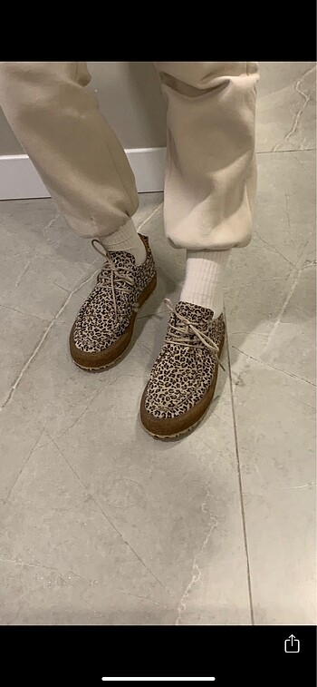 Leopar Desenli Gerçek Deri Kadın Sneaker