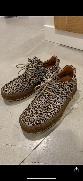 Diğer Leopar Desenli Gerçek Deri Kadın Sneaker