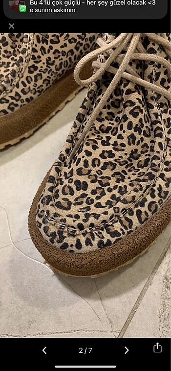38 Beden Leopar Desenli Gerçek Deri Kadın Sneaker