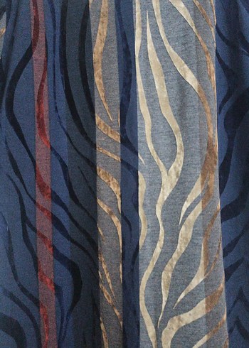 Desenli bohem kadife  elbise - Görsel 5