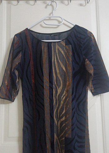 Desenli bohem kadife  elbise - Görsel 2