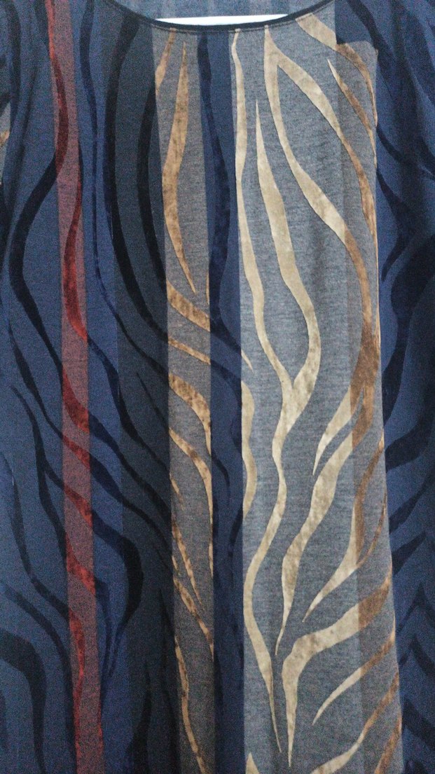 Desenli bohem kadife  elbise - Görsel 5