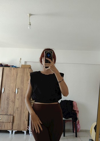 Defacto Siyah Kolsuz vatkalı Kadın Bluz
