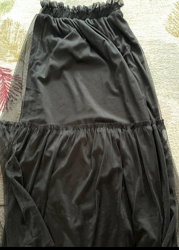 Kadın Siyah Uzun Drapeli Gotik Etek