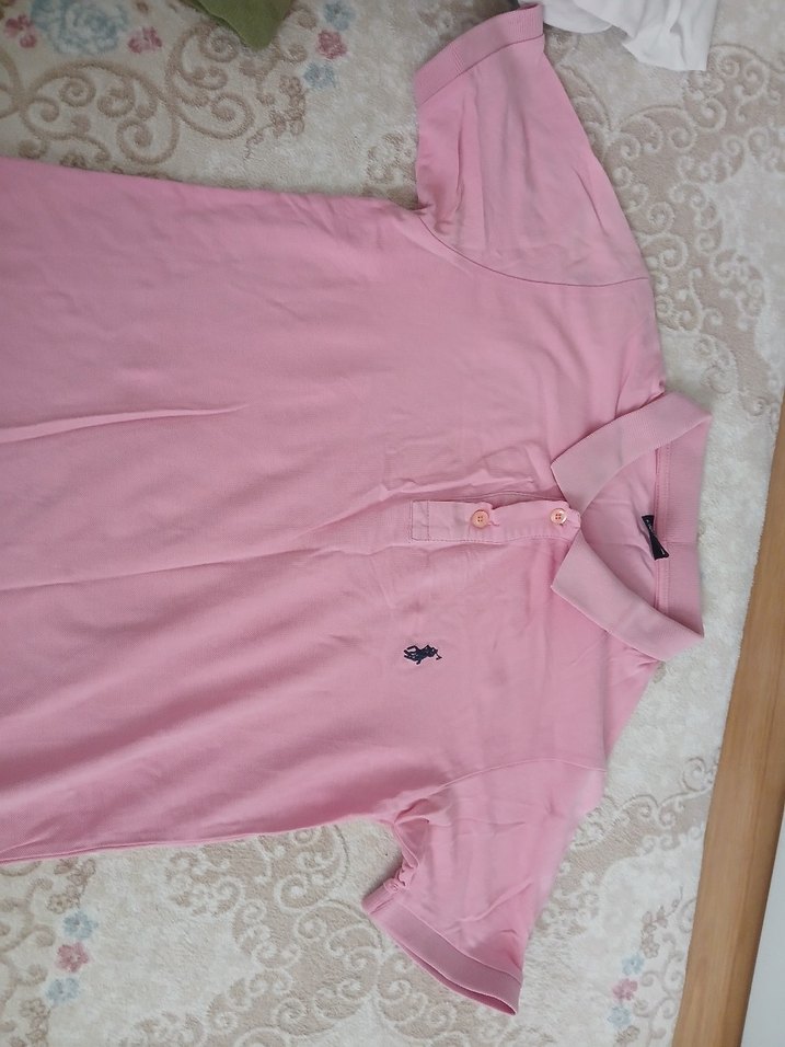 Erkek Pembe Pamuklu Polo Yaka Tişört - Görsel 3