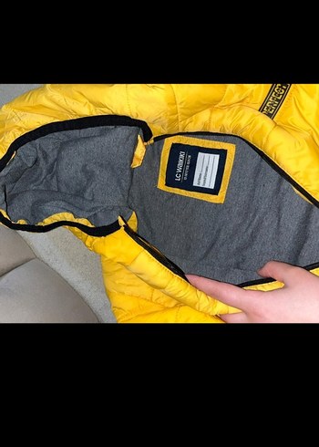 Erkek Çocuk Parlak Sarı Fermuarlı Mont - Görsel 2