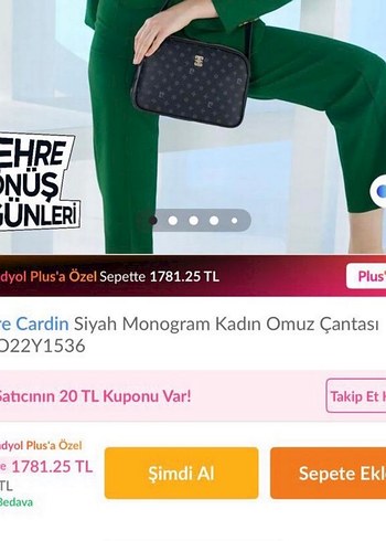 Pierre Cardin Siyah Deri Kadın Çapraz Çanta