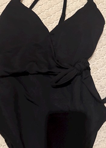 Siyah Drapeli Gotik Kadın Mayo - Görsel 3