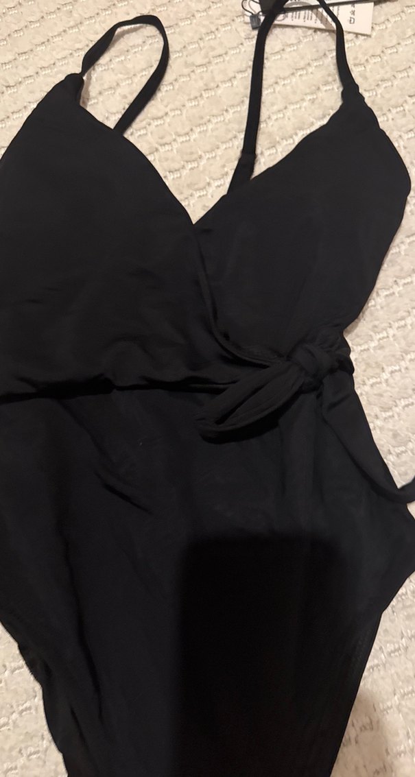 Siyah Drapeli Gotik Kadın Mayo - Görsel 3