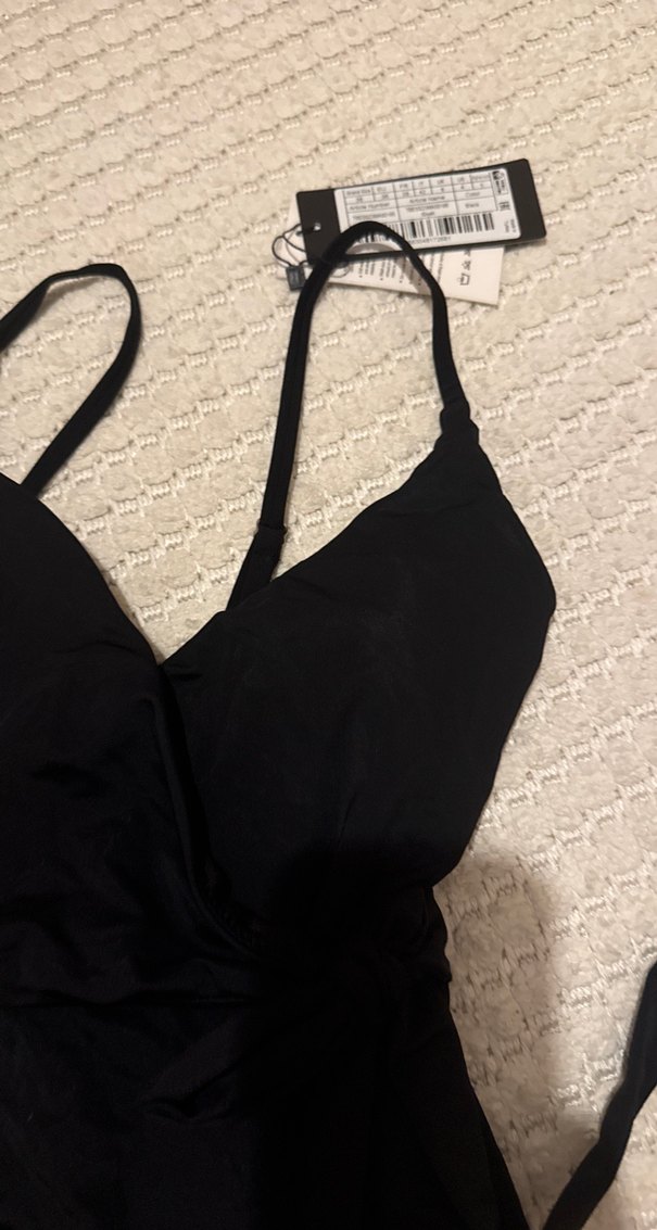 Siyah Drapeli Gotik Kadın Mayo - Görsel 2