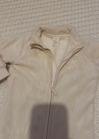 Erkek Bebek Bej Peluş Tulum - Görsel 2