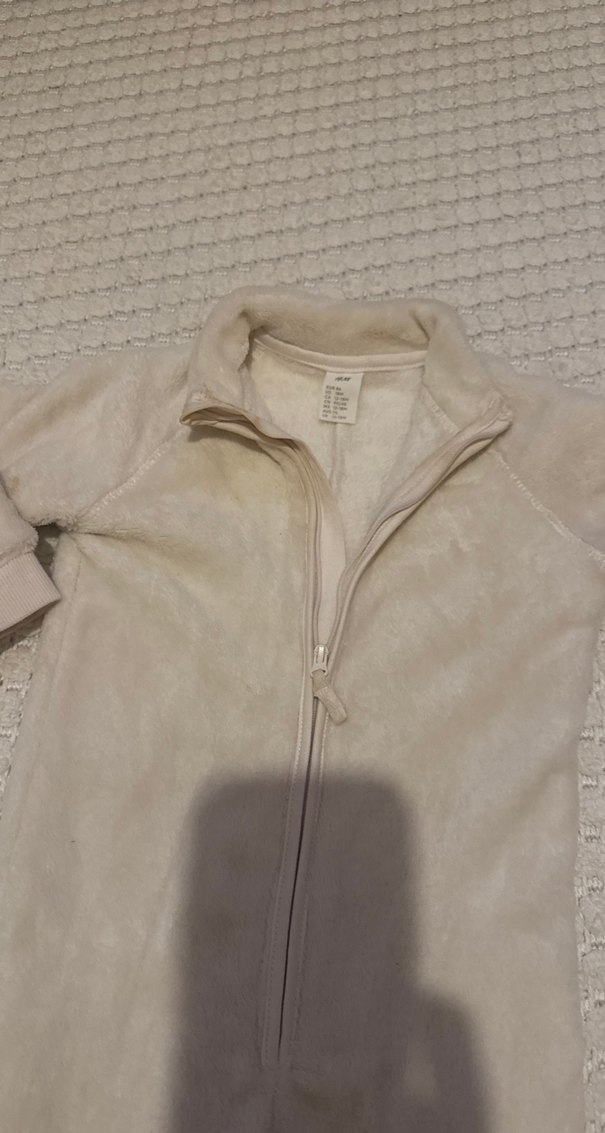 Erkek Bebek Bej Peluş Tulum - Görsel 2