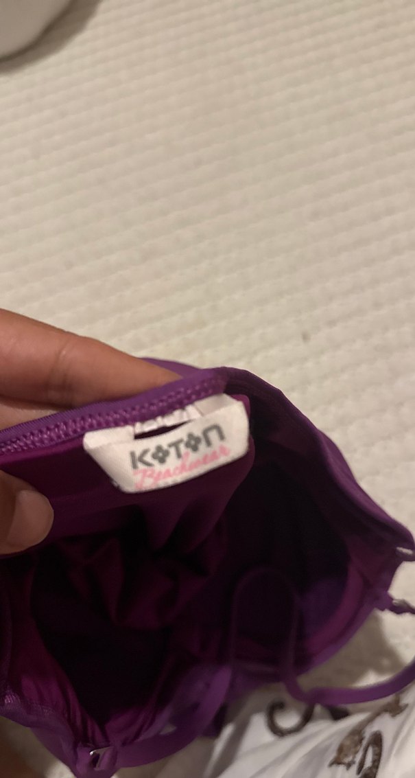 Mor Fırfırlı Askılı Kadın Mayo - Görsel 3