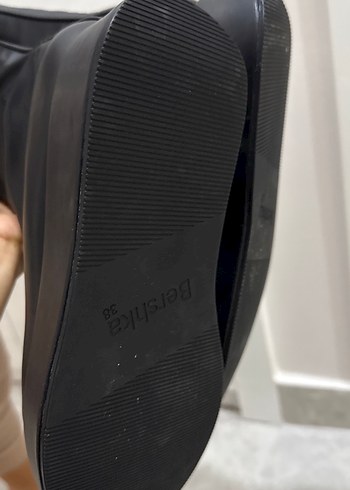 38 Beden siyah Renk Siyah Deri Fermuarlı Wedge Topuklu Goth Bot