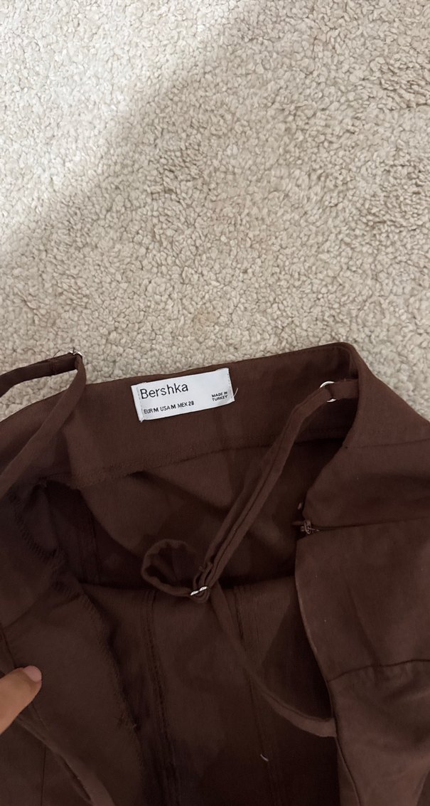 Kadın Kahverengi Uzun Askılı Tulum - Görsel 2