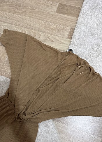 Kadın Kahverengi Bol Kesim Uzun Tulum - Görsel 2