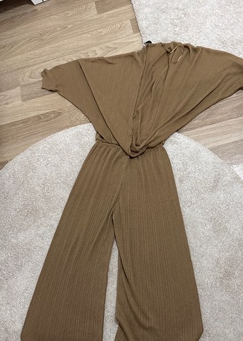 Kadın Kahverengi Bol Kesim Uzun Tulum - Görsel 3