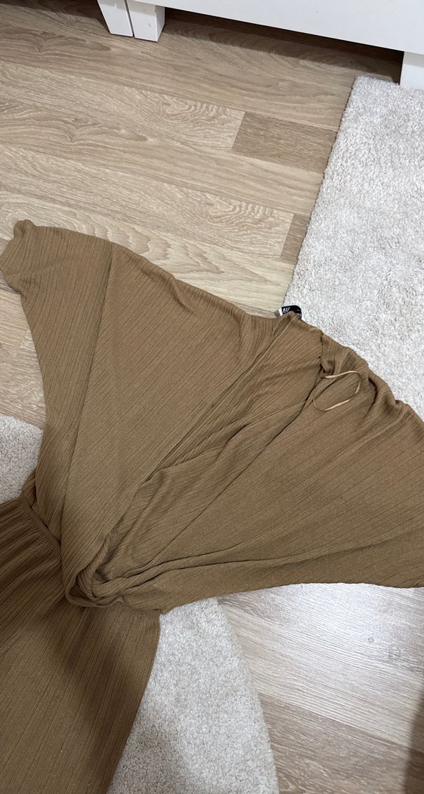 Kadın Kahverengi Bol Kesim Uzun Tulum - Görsel 2