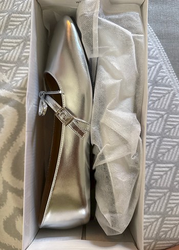 Gümüş / Lame Tokalı Babet - Görsel 5