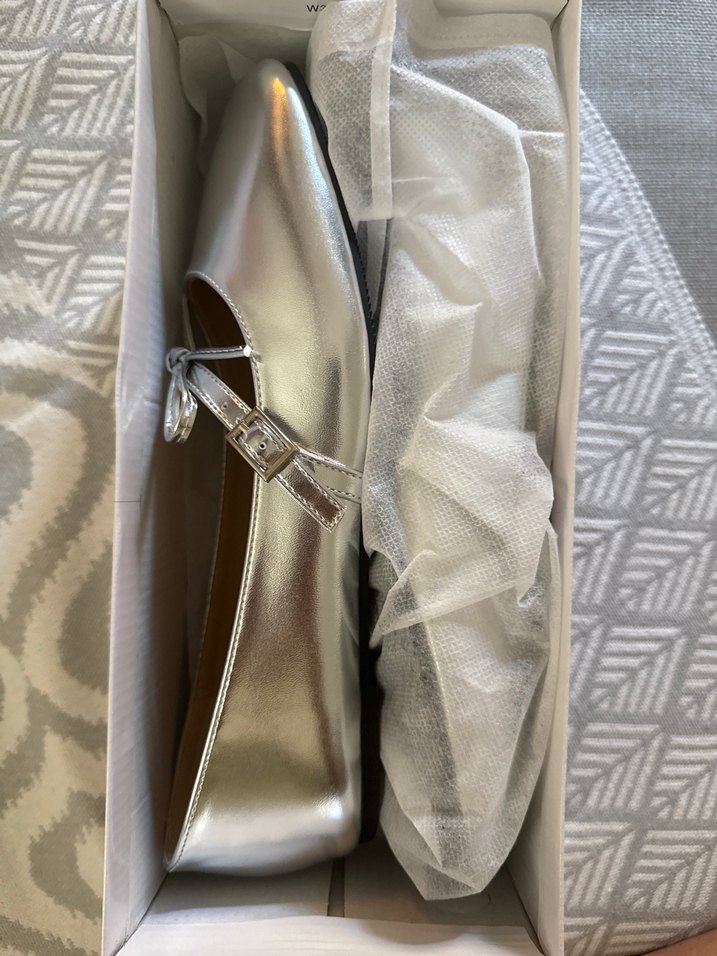 Gümüş / Lame Tokalı Babet - Görsel 5