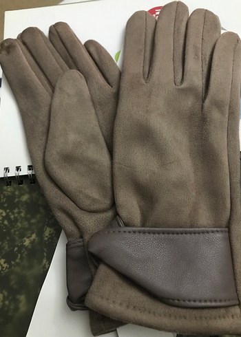 Kahverengi Süet Kadın Eldiveni - Görsel 4