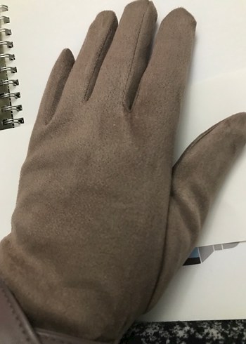 Kahverengi Süet Kadın Eldiveni - Görsel 2