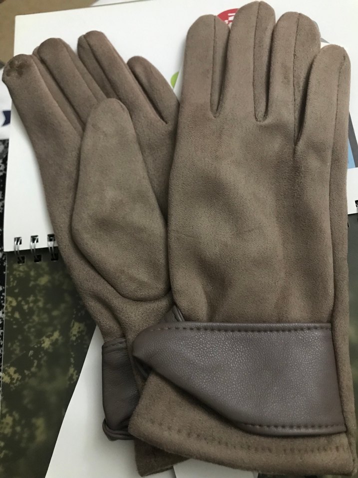 Kahverengi Süet Kadın Eldiveni - Görsel 4