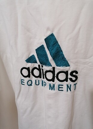 Diğer adidas yazılı oversize beyaz butik sweatshirt 
