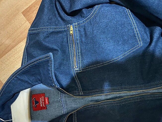 m Beden Vintage lacivert kot ceket