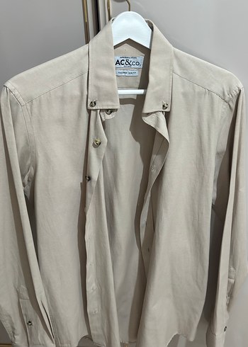 Bej Pamuklu Erkek Düğmeli gömlek - Görsel 2