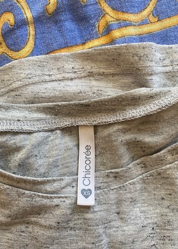 Gri Bohem Tarzı Kısa Kollu tişört - Görsel 2