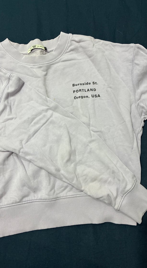 Beyaz Baskılı Pamuklu Kadın Sweatshirt - Görsel 2