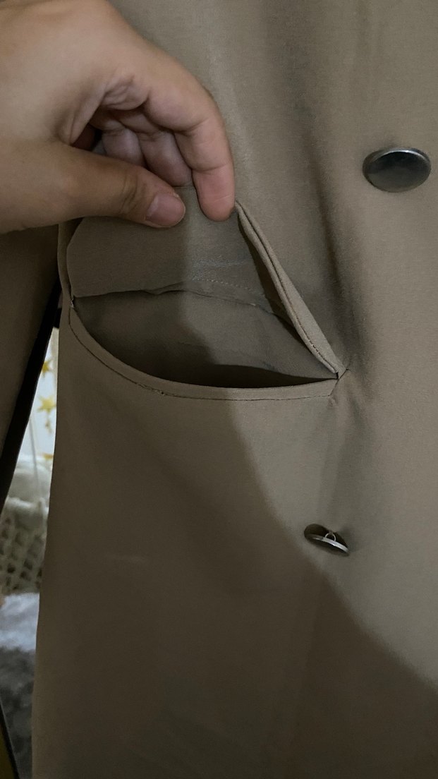 Bej Uzun Kesim Kadın Blazer Ceket - Görsel 3