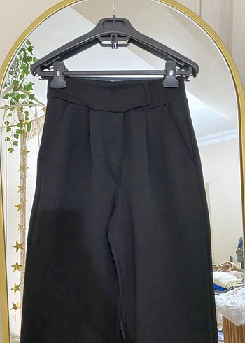 Siyah Kadın balazzo Kumaş Pantolon - Görsel 2